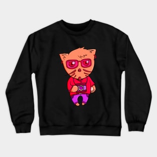 Hipster Cat Crewneck Sweatshirt